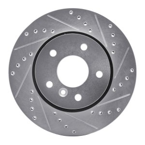 Land Rover Range Rover Brake Rotor (1) - Front Right - R1 Concepts - Drilled & Slotted - Silver - `94-`02